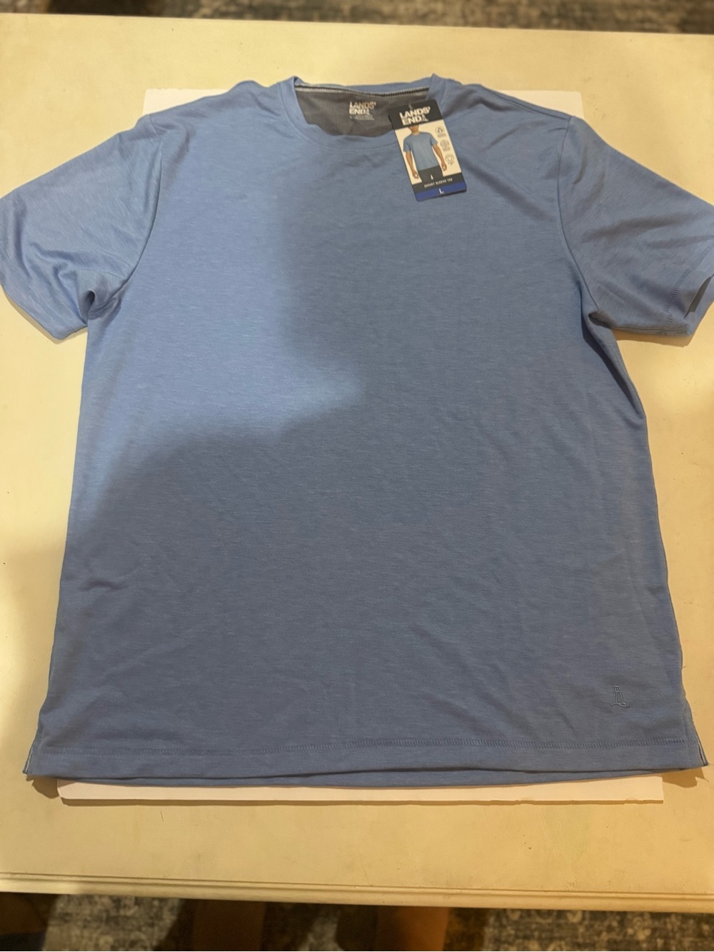 Lands' End Light Blue Short Sleeve Performance Tee